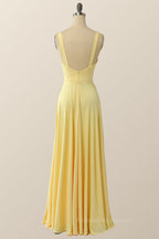 Prom Dresses Blue, Simply Pink Empire A-line Maxi Dress with Slit