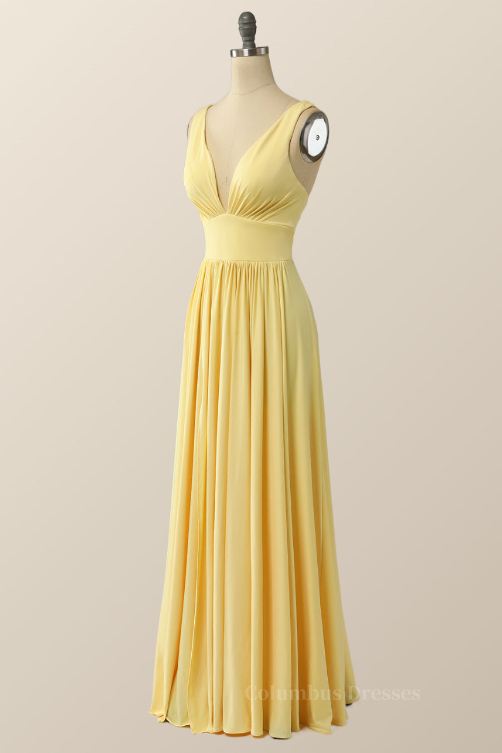 Prom Dresses Fitted, Simply Pink Empire A-line Maxi Dress with Slit