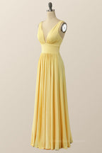 Prom Dresses Fitted, Simply Pink Empire A-line Maxi Dress with Slit