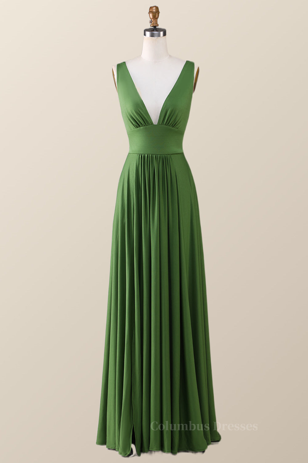 Prom Dress A Line Prom Dress, Simply Pink Empire A-line Maxi Dress with Slit