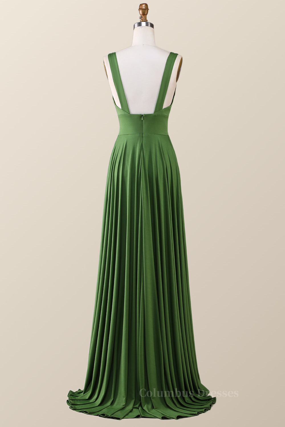 Prom Dresses Simple, Simply Pink Empire A-line Maxi Dress with Slit