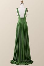 Prom Dresses Simple, Simply Pink Empire A-line Maxi Dress with Slit