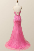 Homecoming Dresses Formal, Strapless Black Lace Mermaid Long Prom Dress