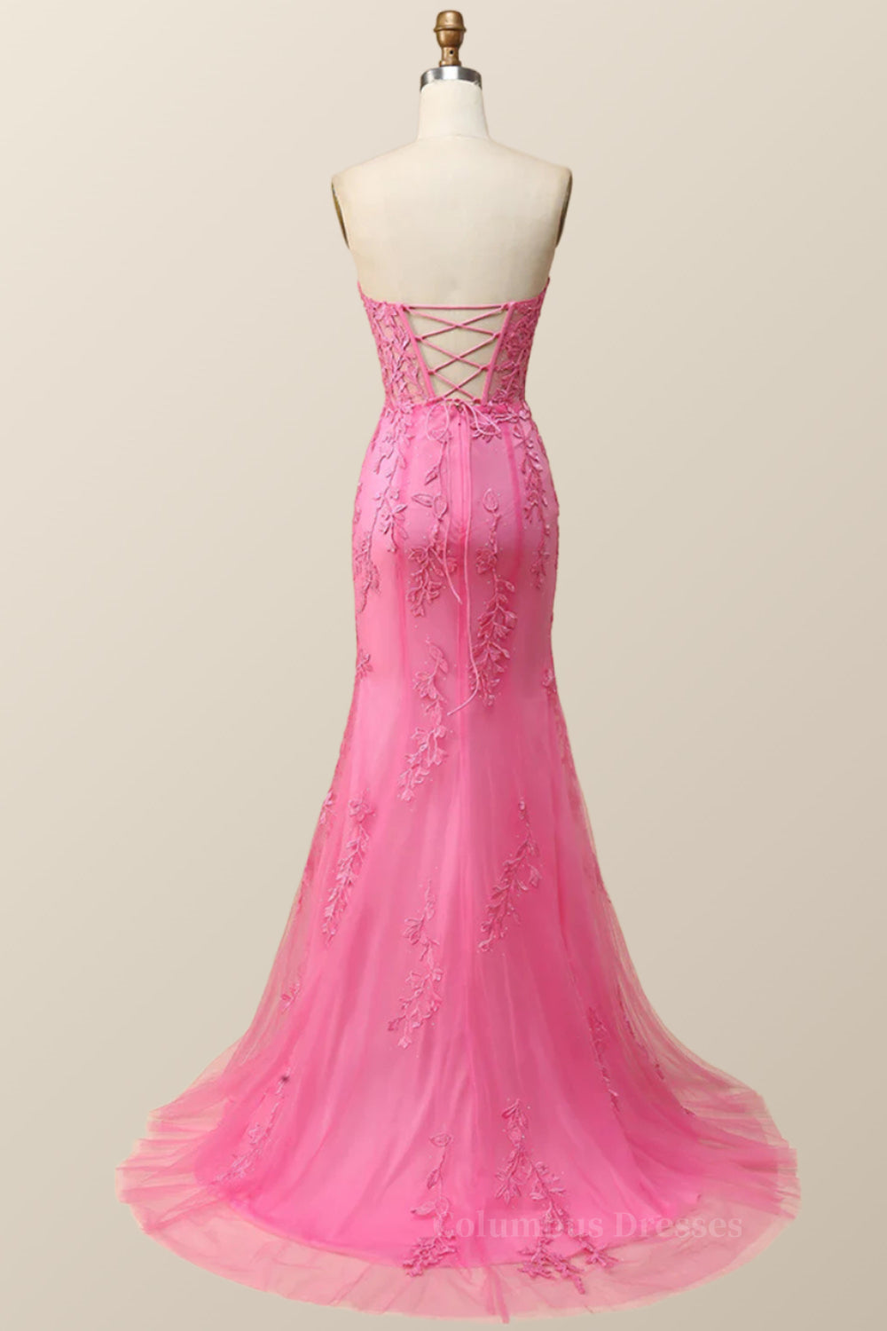 Homecoming Dresses Formal, Strapless Black Lace Mermaid Long Prom Dress