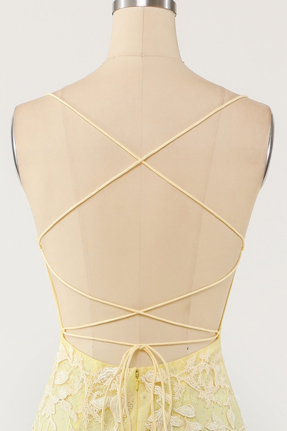 Prom Dresses For Girls, Yellow Mermaid Lace Appliques Long Formal Dress